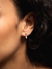 Accessorize Silver Sterling Silver-Plated Shell Stud & Hoop Earrings 4 Pack - Image 2 of 2