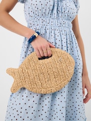 Accessorize Fish Raffia Clutch Bag - 圖片 1/3