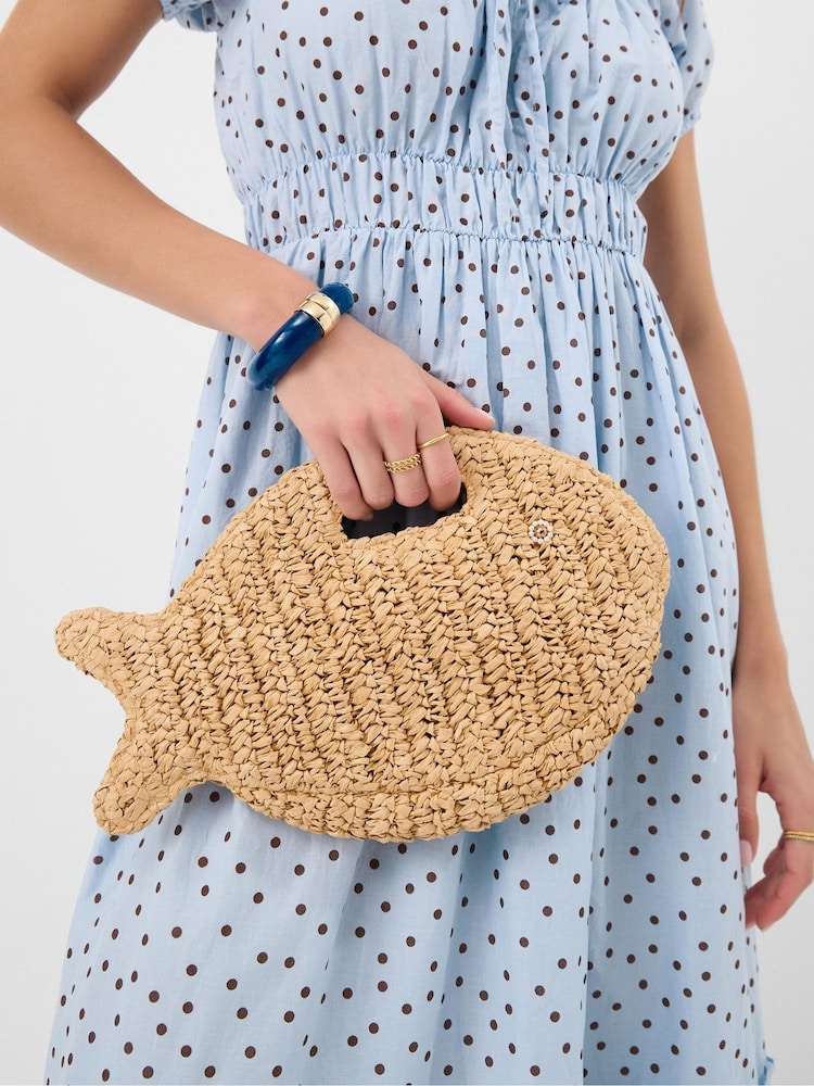 Accessorize Fish Raffia Clutch Bag - 圖片 1/3