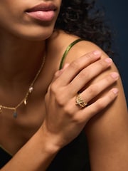 Accessorize Gold 14ct Gold-Plated Starfish & Shell Rings 2 Pack - Image 2 of 2