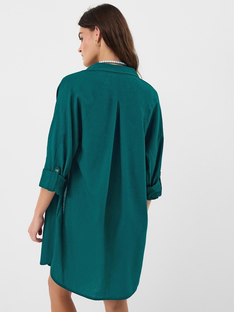 Accessorize Green Lace Trim Beach Cover Up Shirt - Image 2 of 4 Accessorize Green Lace Trim Beach Cover Up Shirt - Image 2 of 4