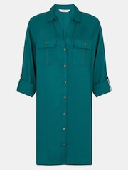 Accessorize Green Lace Trim Beach Cover Up Shirt - Image 4 of 4