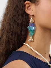 Accessorize Blue Ombré Fish Drop Earrings - Image 2 of 2