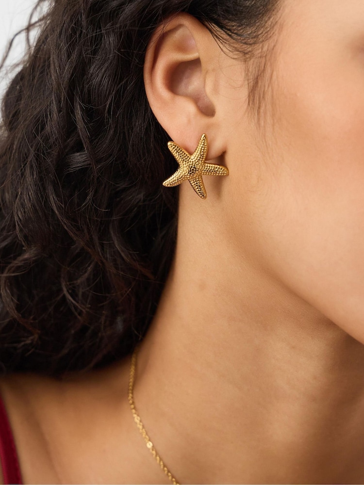Accessorize Gold Stainless Steel Starfish Stud Earrings - Image 2 of 2