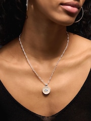 Accessorize Sterling Silver-Plated Evil Eye Pendant Necklace - Image 2 of 2