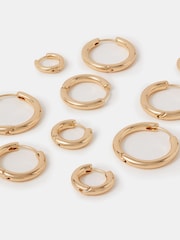 Accessorize Gold Mix Huggie Hoop Earrings 5 Pack - Image 1 of 3