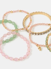 Accessorize Green Mix Bead Stretch Bracelets 20 Pack - Image 1 of 2