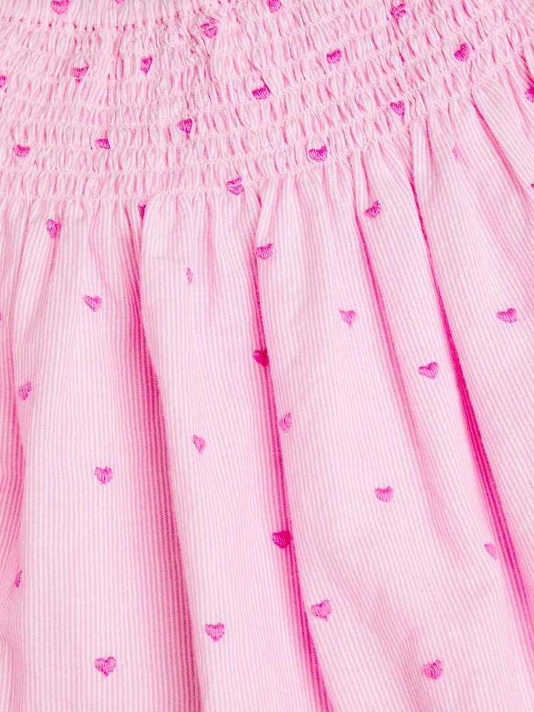 Angels By Accessorize Pink Girls Heart Embroidered Dress - Image 2 of 2