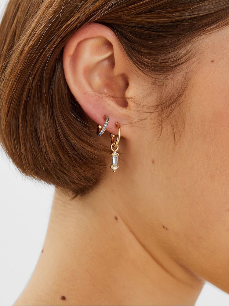 Accessorize Gem Diamanté Stud & Hoop Earrings 5 Pack - Image 2 of 2 Accessorize Gem Diamanté Stud & Hoop Earrings 5 Pack - Image 2 of 2