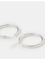 Accessorize Sterling Silver-Plated Tube Hoop Earrings - Image 1 of 2