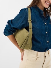Accessorize Green Suede Shoulder Bag - Image 1 of 3