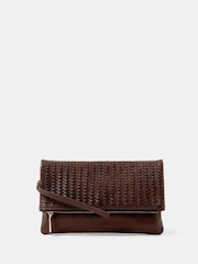 Accessorize Brown Woven Leather Clutch Bag - Image 2 of 3