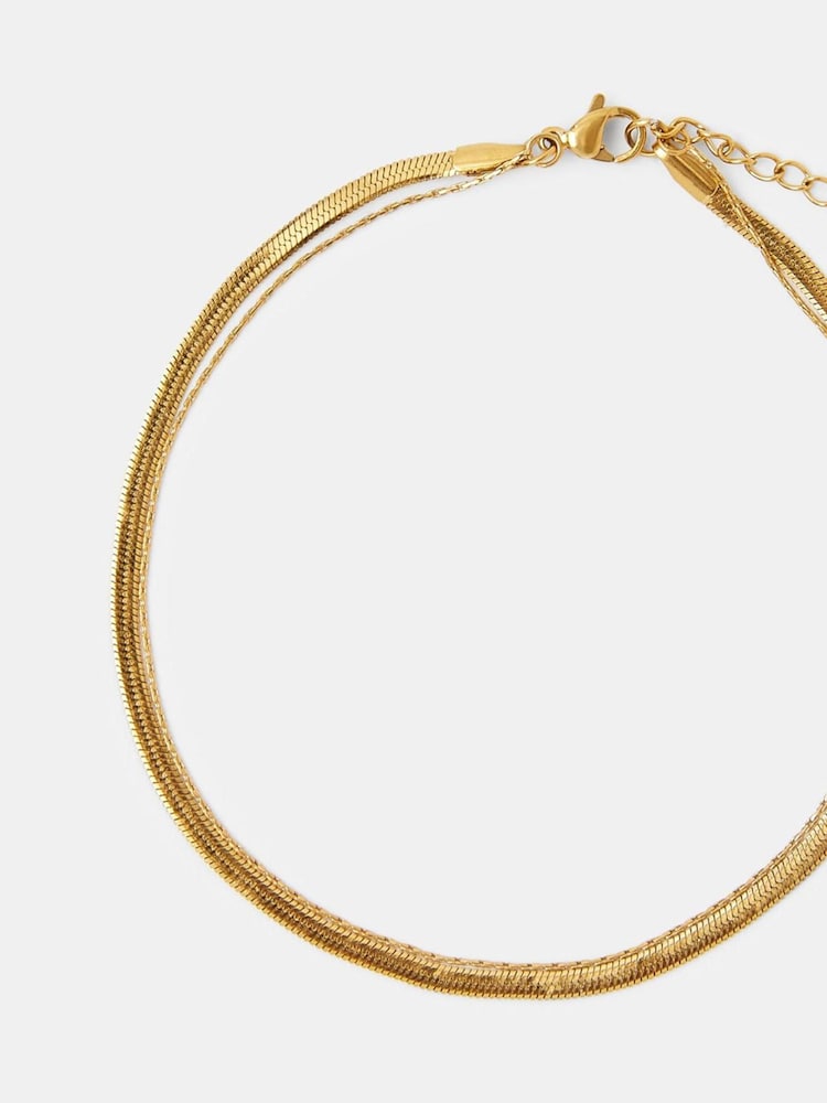 Accessorize Gold Stainless Steel Omega Chain Anklet - Image 1 of 2