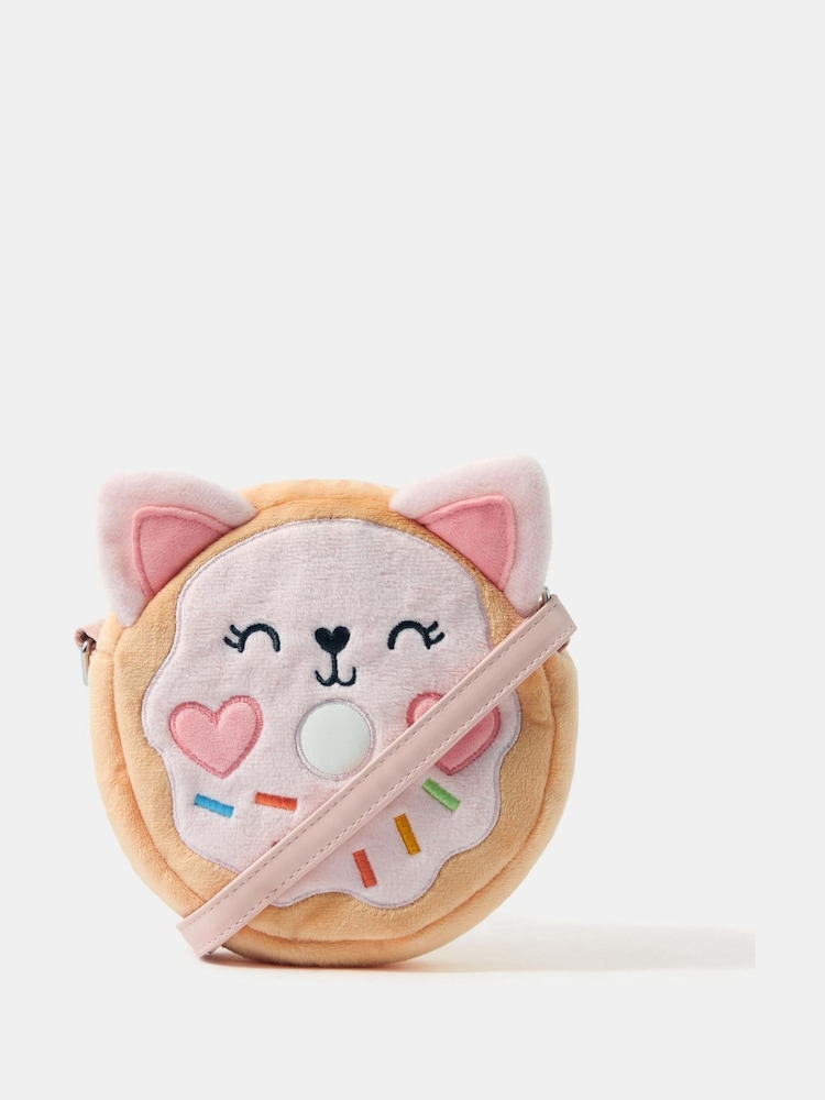 Angels By Accessorize Girls Plush Doughnut Crossbody Bag - Billede 1 af 2