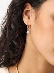 Accessorize Gold Tone Stainless Steel Stud & Hoop Drop Earrings 2 Pack - Image 2 of 2