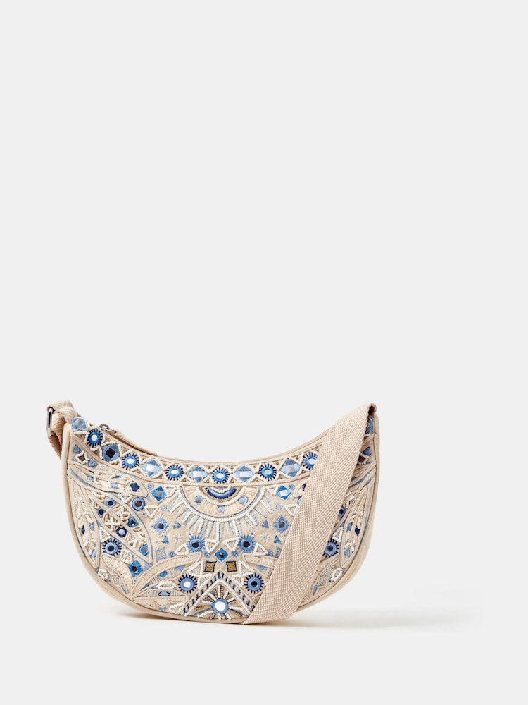 Accessorize Cream Celestial Embroidered Sling Crossbody Bag - Image 2 of 3