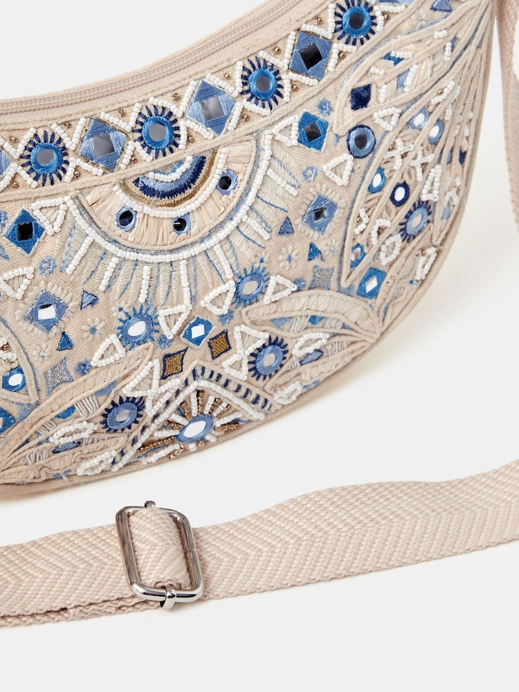Accessorize Cream Celestial Embroidered Sling Crossbody Bag - Image 3 of 3