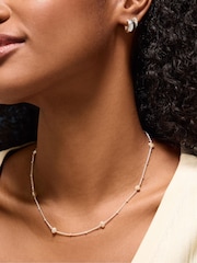 Accessorize Silver Sterling Silver-Plated Pearl Station Necklace - Image 2 of 2