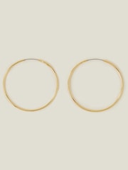 Accessorize Gold 14ct Gold-Plated Thin Hoop Earrings - Image 2 of 3
