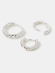 Accessorize Twist Hoop Earrings 3 Pack - Imagen 1 de 2