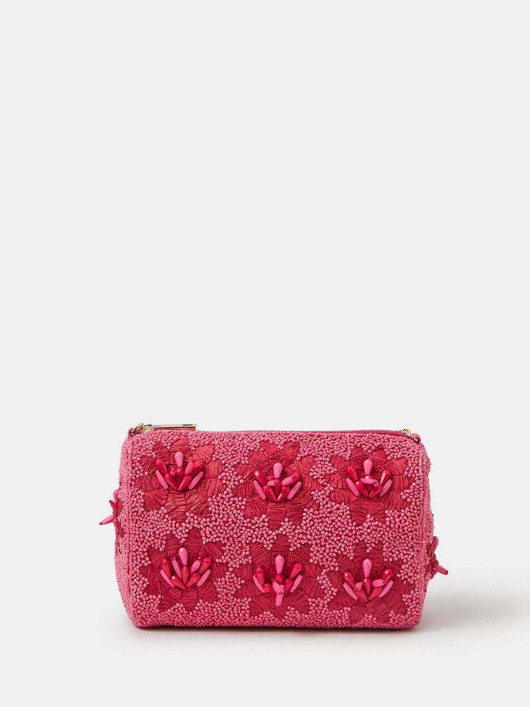 Accessorize Pink Floral Bead Embellished Shoulder Bag - Image 2 of 3
