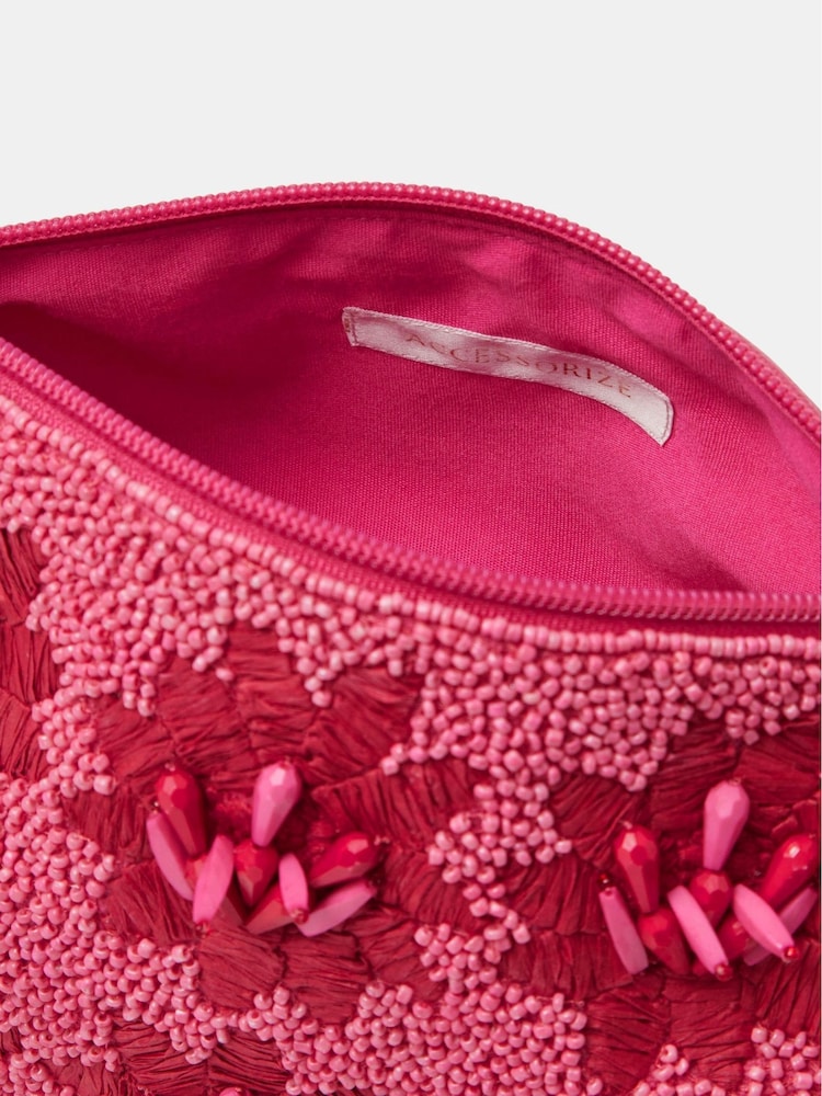 Accessorize Pink Floral Bead Embellished Shoulder Bag - Image 3 of 3