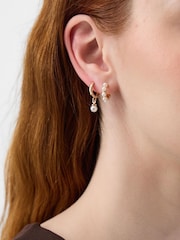 Accessorize Gold Tone Pearl Stud & Twisted Hoop Earrings 5 Pack - Image 2 of 2