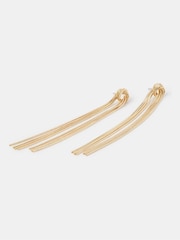 Accessorize Gold Tone Slinky Knot Drop Earrings - Image 1 of 2