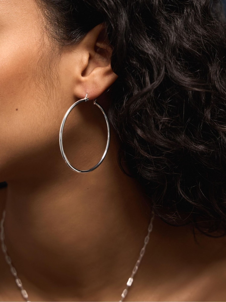 Accessorize Sterling Silver-Plated Hoop Earrings - Image 2 of 2