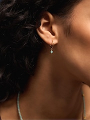 Accessorize 14ct Gold-Plated Semi Precious Hoop Earrings 4 Pack - Image 2 of 2