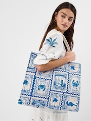 Accessorize Stamp Print Quilted Shopper Bag - Imagen 1 de 3