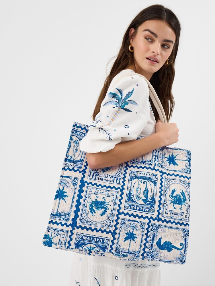 Accessorize Stamp Print Quilted Shopper Bag - Imagen 1 de 3 Accessorize Stamp Print Quilted Shopper Bag - Imagen 1 de 3