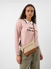 Accessorize Brown Two Tone Canvas Crossbody Bag - Image 1 of 3