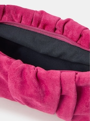 Accessorize Pink Ruched Faux Suede Clutch Bag - Image 3 of 3