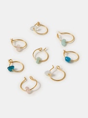 Accessorize Semi-Precious Hoop Earrings 4 Pack - 圖片 1/2