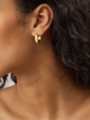 Accessorize Gold Tone Stainless Steel Chunky Hoop Earrings 2 Pack - Image 2 of 2