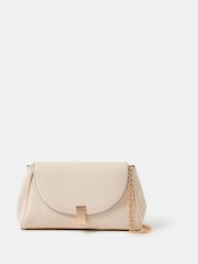Accessorize Cream Lock Detail Clutch Bag - Image 1 of 3