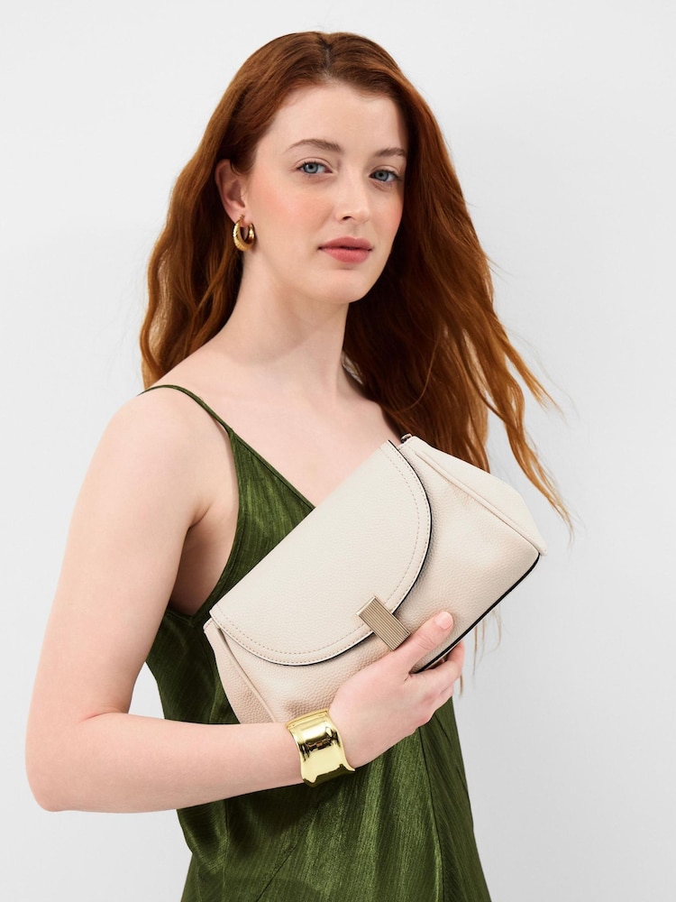 Accessorize Cream Lock Detail Clutch Bag - Image 3 of 3
