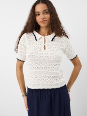Accessorize White Knitted Polo Shirt - Image 1 of 4