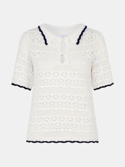 Accessorize White Knitted Polo Shirt - Image 4 of 4
