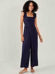 Accessorize Blue Frill Shoulder Jumpsuit - Image 1 of 4