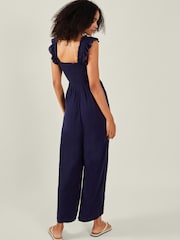 Accessorize Blue Frill Shoulder Jumpsuit - Image 3 of 4