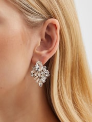 Accessorize White Statement Jewel Drop Earrings - Image 1 of 2