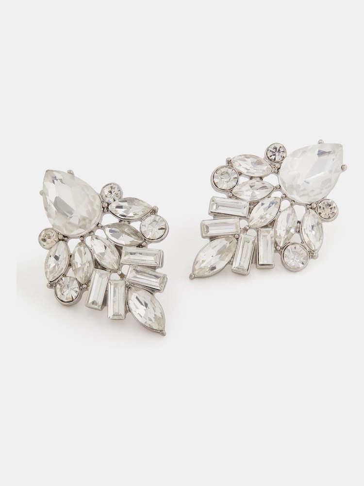 Accessorize White Statement Jewel Drop Earrings - Image 2 of 2