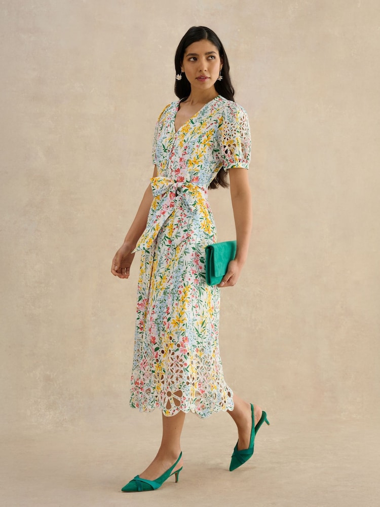 Hobbs White Petite Christie Dress - Image 2 of 4