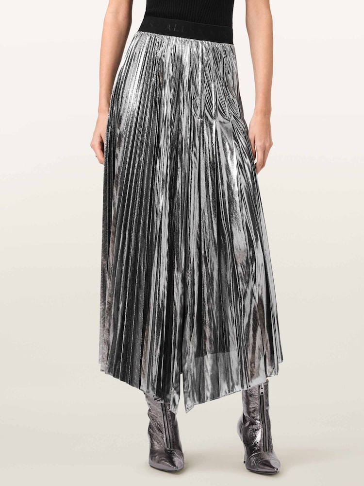 AllSaints Grey Jax Skirt - Image 1 of 9