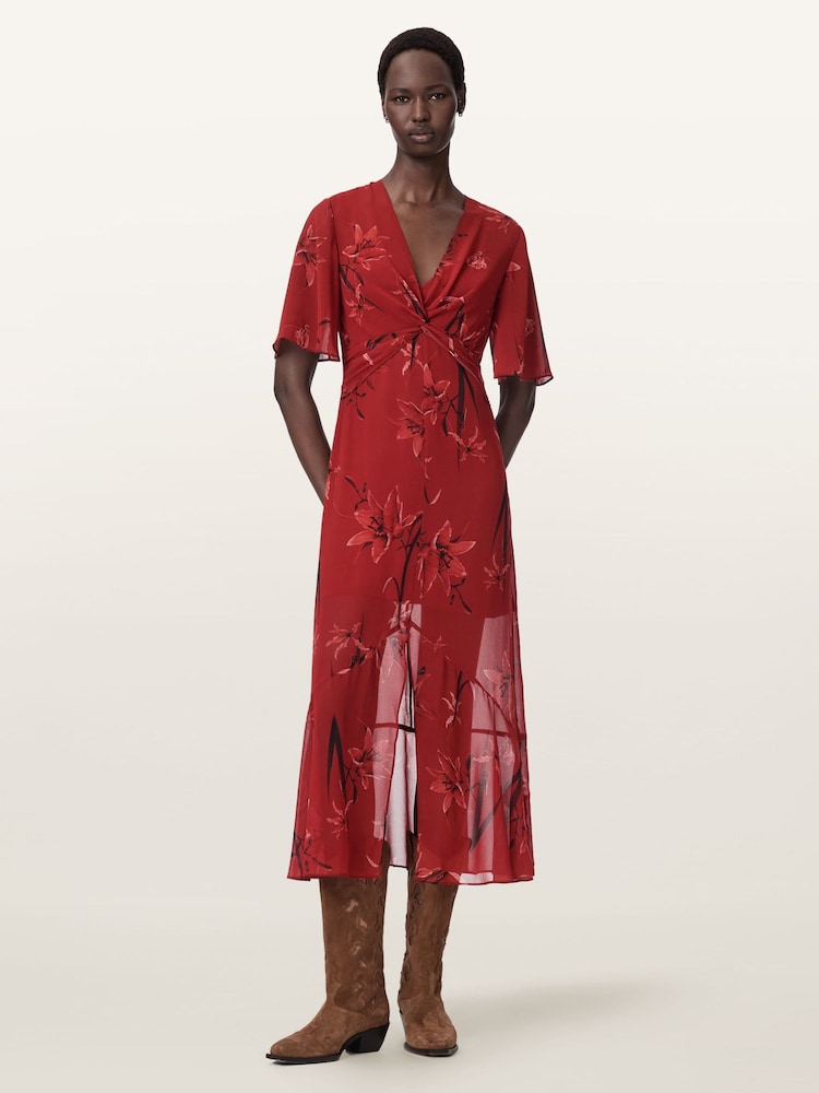 AllSaints Red Mollie Dress - Image 1 of 6 AllSaints Red Mollie Dress - Image 1 of 6