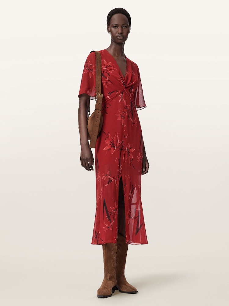 AllSaints Red Mollie Dress - Image 2 of 6 AllSaints Red Mollie Dress - Image 2 of 6