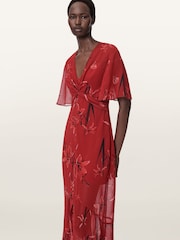 AllSaints Red Mollie Dress - Image 3 of 6