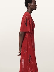 AllSaints Red Mollie Dress - Image 4 of 6